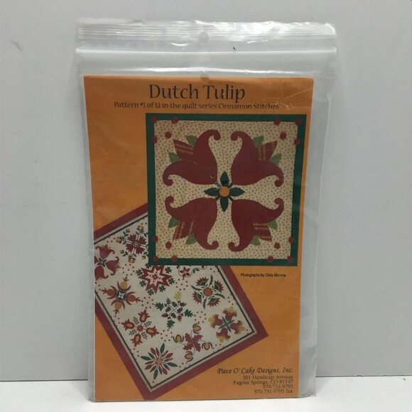 Piece O Cake Designs Dutch Tulip Quilt Sewing Pattern 1of12 Cinnamon Stitches - Picture 1 of 4